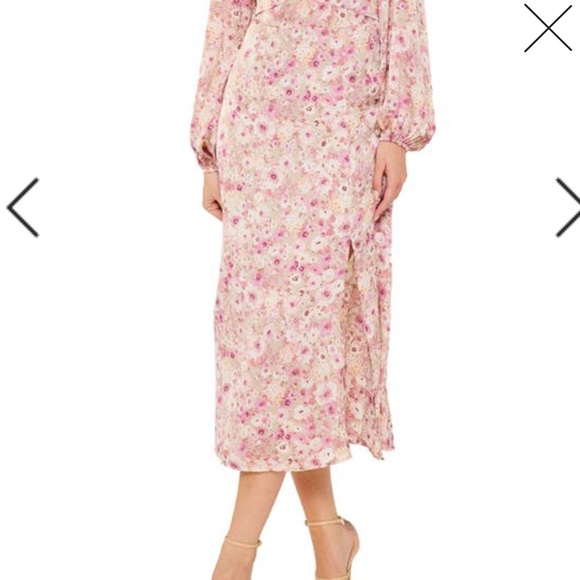 NORDSTROM-LUSH- FLORAL PRINT MIDI DRESS IN SAGE
MAUVE FLORAL - Picture 3 of 11